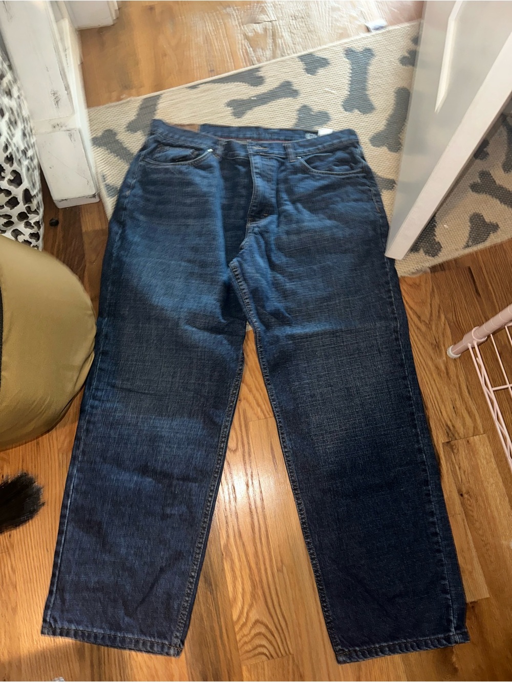 Chaps Relaxed Fit Dark Blue Men's Jeans - Picture 1 of 3